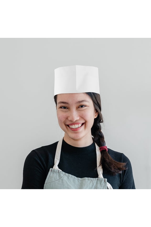 20Pcs White Paper Chef Hat Disposable Cooking Cap for Restaurant Bakery Kitchen