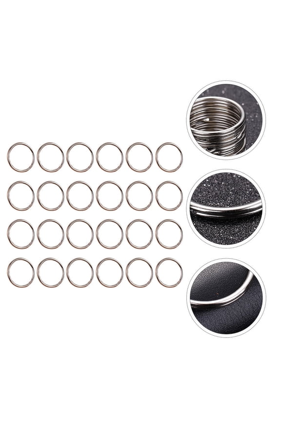 24-Pack Plated Metal Key , Round Split for Keychains, Crafts, and Accessories