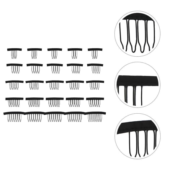 REOFLYUP 25Pcs Metal Wig Clip Black Accessory for Strong Hold and Convenient Installation