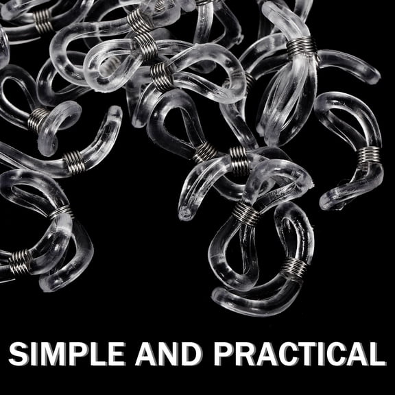 REOFLYUP 25-Pack Transparent Rubber Sunglass Holder Ends with Metal Coil, Non- Cord Tips for Eyewear Accessories