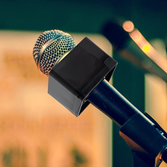 REOFLYUP 2-Pack Black Plastic Microphone Logo Flags for Outdoor Interviews, Material with Easy Installation