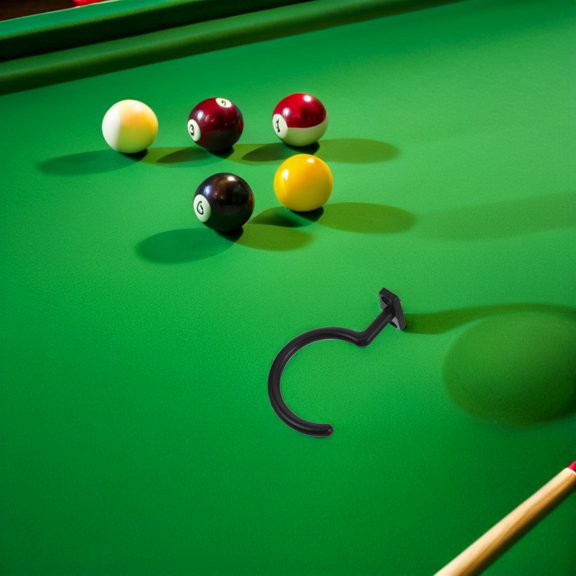 REOFLYUP 2Pcs Black Pool Cue Hangers for Pool Table Convenient Cue and Triangle Rack Storage Hooks