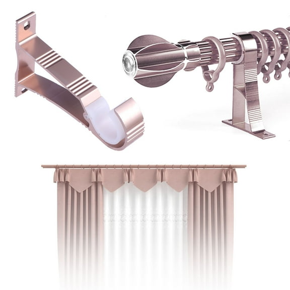 REOFLYUP 2Pcs Curtain Hardware in Rose Gold Aluminum Alloy for House Decoration
