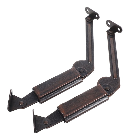 REOFLYUP 2-Pack Dark Brown Lid Support Hinges for Cabinets and Wooden Boxes, Easy to Install Hardware for Door and Lid Support