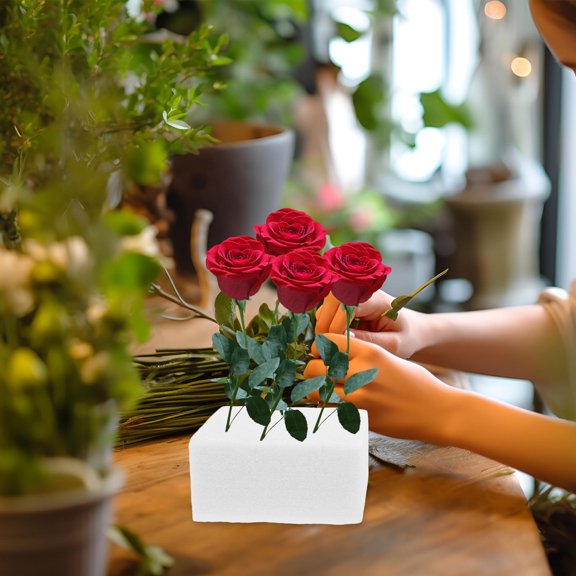 REOFLYUP 2Pcs Flower Arrangement Holder Bowl EPE Foam Simple Design Supporting Flowers for Birthday