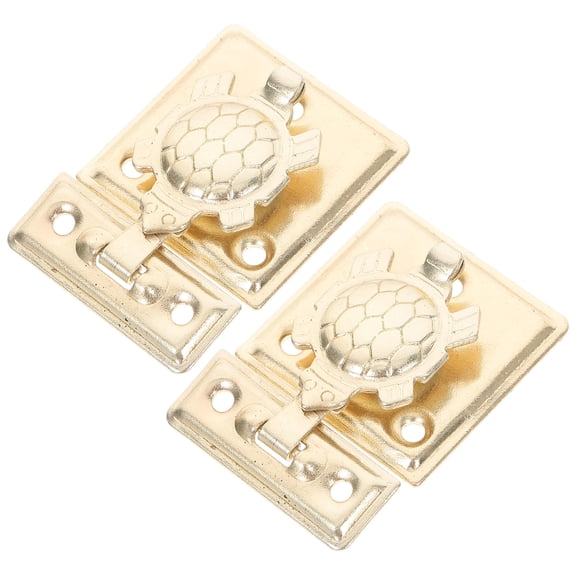 REOFLYUP 2-Pack Golden Hasp Clasp Latch Locks, Zinc Alloy Security Locks for Wood Jewelry Boxes and Small Storage Cases