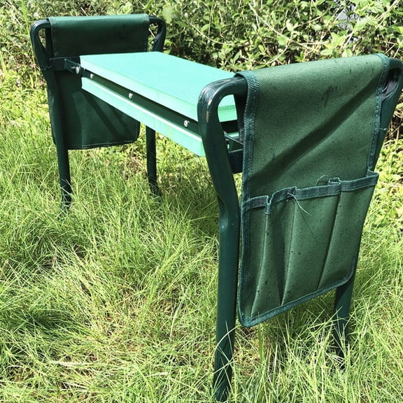 REOFLYUP 2Pcs Green Garden Kneeler Seat Pouches with Spacious Oxford Cloth Storage