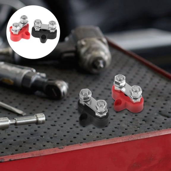 REOFLYUP 2-Pack Heavy Duty Battery Terminal Blocks for 48V Systems with Threaded Connectors in Assorted Colors
