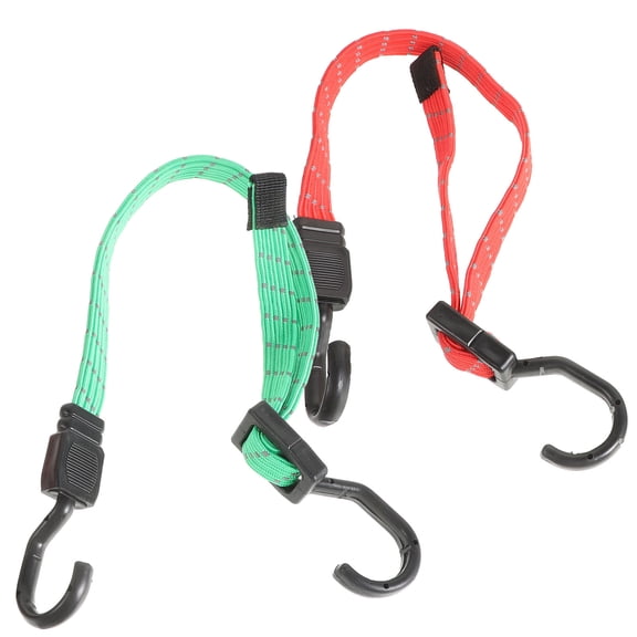 REOFLYUP 2Pcs Heavy Duty Flat Bungee Cords with Hooks Adjustable Polypropylene Straps for Securing Loads