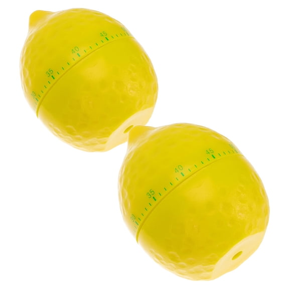 REOFLYUP 2Pcs Lovely Lemon Kitchen Timers Clear Sound Mechanical Countdown Timers for Home and Restaurant