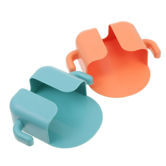 REOFLYUP 2-Pack Orange ABS Wall Mounted Storage Boxes with Phone Charging Racks, Easy No Mark Removal