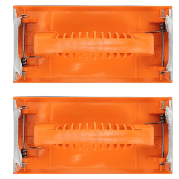 REOFLYUP 2Pcs Orange Self Adhesive Handheld Sanding Block with Iron and Plastic for Drywall Wood and Metal