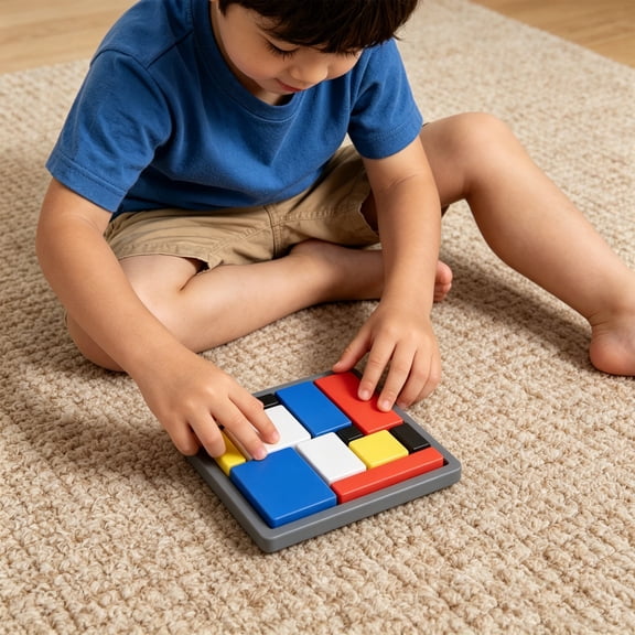 REOFLYUP 2Pcs Portable Logic Puzzle Game with Chunky Durable Blocks for Spatial and Motor Skill Training