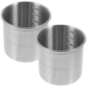 REOFLYUP Stainless Steel Measuring Cups, Plated Silver, Versatile Kitchen Tool, Accurate Ingredients, 2Pcs