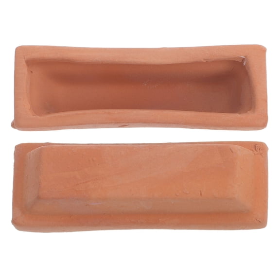 REOFLYUP 2Pcs Small Terracotta Pots Handmade Rustic Clay Planters Perfect for Succulent Plants Indoors