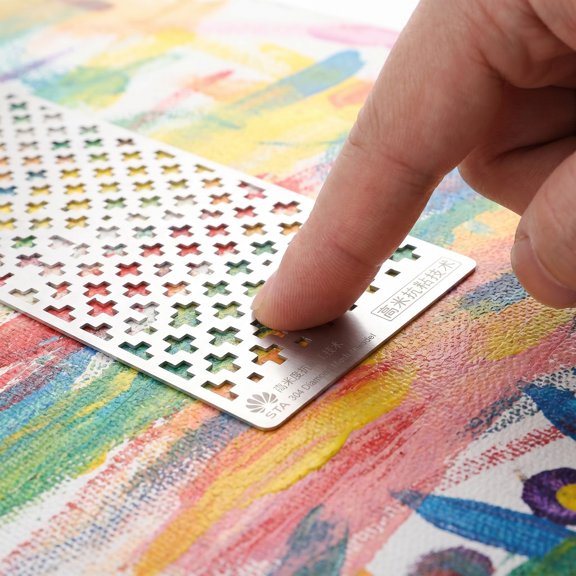 REOFLYUP 2Pcs Stainless Steel Rhinestone Grid Layout Tools with Laser Etched Markings for Embroidery Art