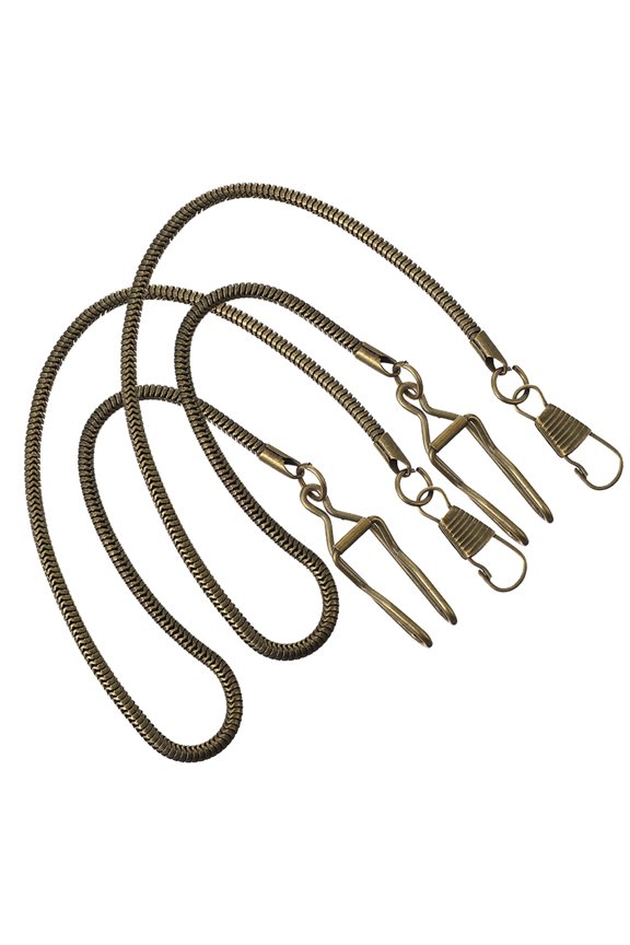2Pcs Sturdy Metal Pocket Watch Chains Coffee Color Compatible with Various Pocket Watch Models