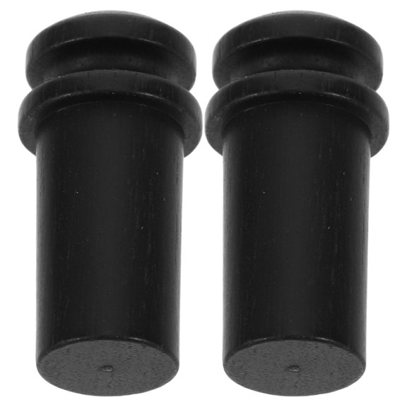 REOFLYUP 2-Pack Black Wood Guitar Strap Buttons End Pins for Secure Fit and Improved Tone Stability