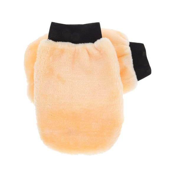 REOFLYUP 2Pcs Yellow Wool Plush Car Cleaning Gloves for Washing Polishing and Vehicle Maintenance
