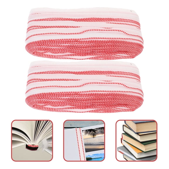 REOFLYUP 2Sets Book Headbands and Binding Belts Easy Use for Book Decoration and Photo Album Making