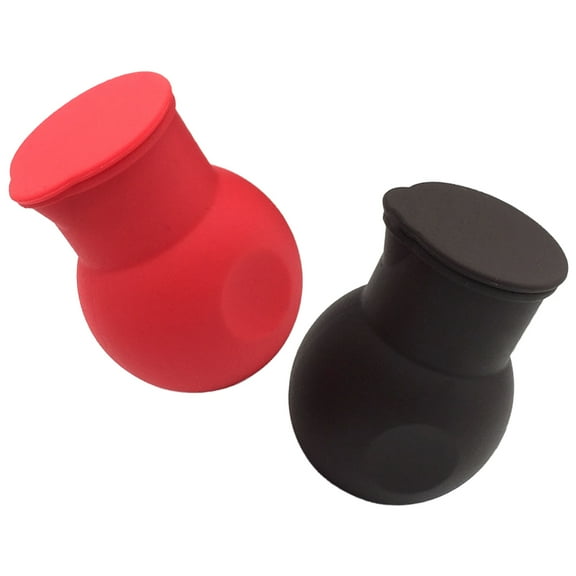 REOFLYUP 2pcs Chocolate Melting Pot Fondue Set for Heating Milk and Sauces in Red Silicone