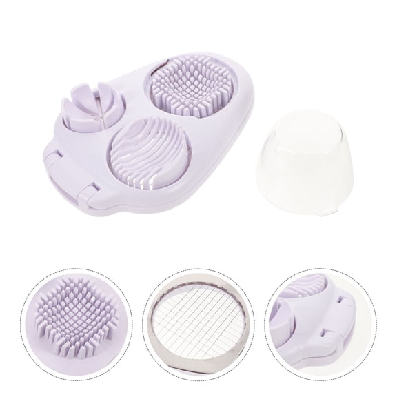 REOFLYUP Lavender 3 in 1 Egg Slicer with Stainless Steel Wire for Boiled Eggs Mushrooms and Fruits