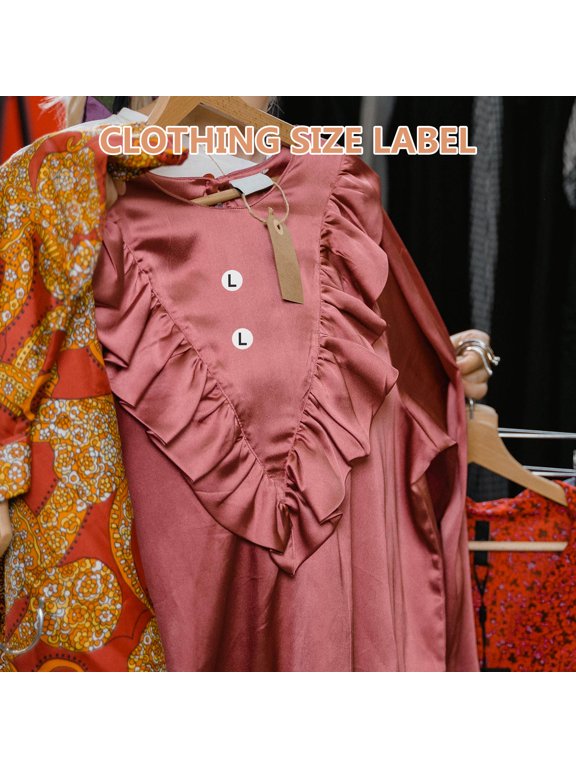 Black Size Stickers for Apparel, 350 Count Peel and Stick Clothing Labels, Flexible Retail Garment Size Tags for Stock