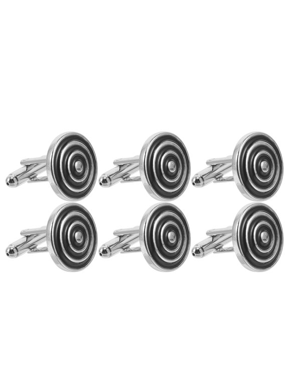 3Pairs Classic Black Metal Suit Studs with Refined Style for Wedding and Business Shirt Accessories