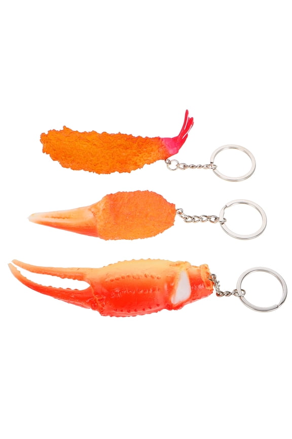 3Pcs Assorted Color Cute Crab Claw Key Rings Polished Key Pendant for Backpack and Bag Decor
