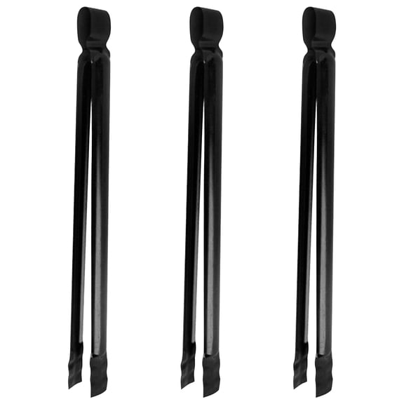 REOFLYUP 3Pcs Black Metal Coal Clips for Barbecue Heat Resistant Fire Pit and Outdoor Cooking