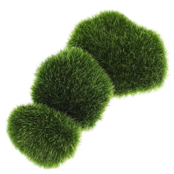 REOFLYUP Lifelike Artificial Moss Mossy Stone Models Green Foam 3Pcs