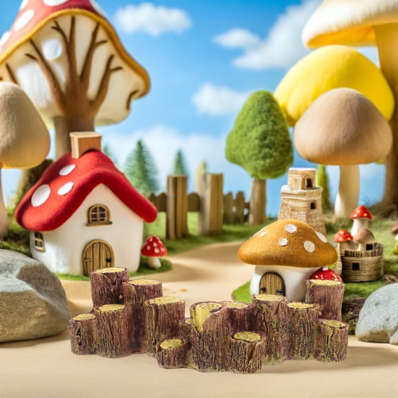REOFLYUP 3-Piece Handmade Resin Tree Stump Miniature Models for , Landscape, and Decorative Use