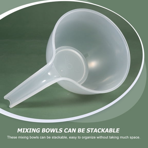 REOFLYUP Set of 3 White Plastic Mixing Bowls with Deep Design and Handles, Nesting Kitchen Bowls for Food Prep