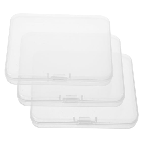 REOFLYUP Set of 3 Portable Clear Plastic Eyelash Storage Cases with Lids for Small Accessories and Makeup Organization