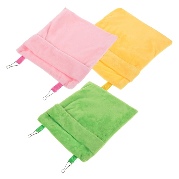 REOFLYUP 3Pcs Hanging Pet Hammock Bed for Hamsters Sugar Gliders with Reinforced Hook Attachments