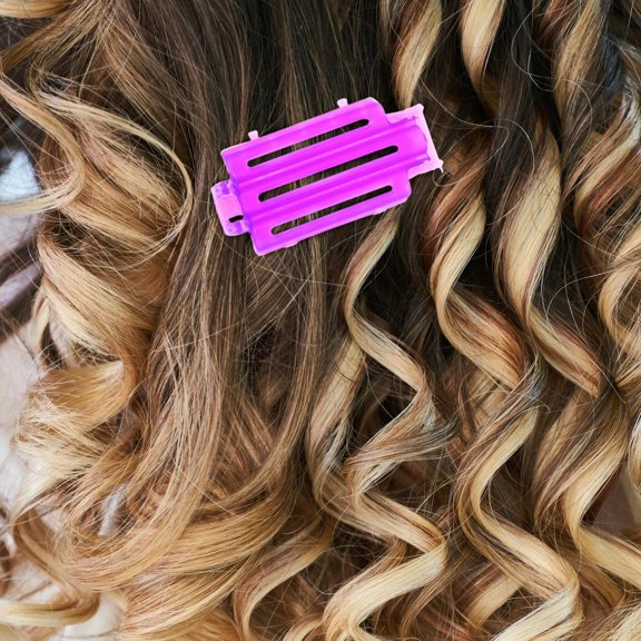 REOFLYUP 45Pcs Styling Curler Violet Resin Hair Clips Easy and Safe Hair Curling