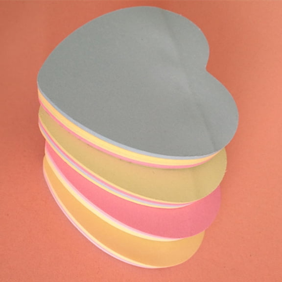 REOFLYUP 4-Pack Heart Shaped Memo Pads in Assorted Colors, Portable Office Index Notes for Organization and Quick Reminders
