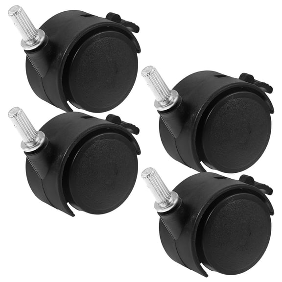 REOFLYUP 4Pcs Black Cart Replacement Wheels with Brake Easy Installation for Furniture and Laundry Rack