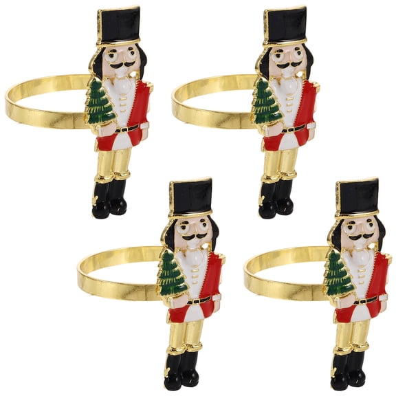 REOFLYUP 4Pcs Nutcracker Napkin Rings for Dinner Parties Multi Color