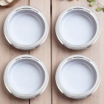 REOFLYUP 4Pcs Hub Rings for Car Exterior Plated Silver Metal Ring Eliminates Wheel Vibrations