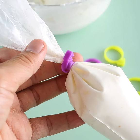 REOFLYUP 50 Pcs Silicone Piping Bag Clips, Easy Use Pastry Icing Bag Sealing Clamps for Cake Decorating and Baking Supplies