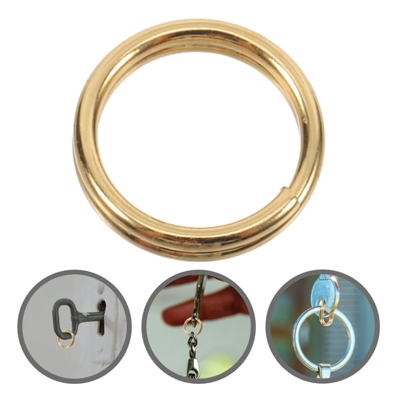 REOFLYUP 50Pcs Metal Double Round Split Rings in Plated Gold for Secure DIY Craft Projects
