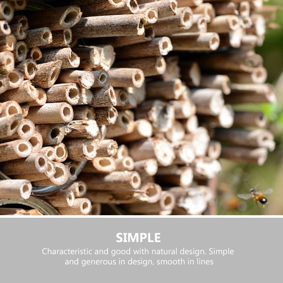 REOFLYUP 50-Pack Outdoor Reed Nesting Tubes Replacement for Garden Beehive, Beige Design for Habitat