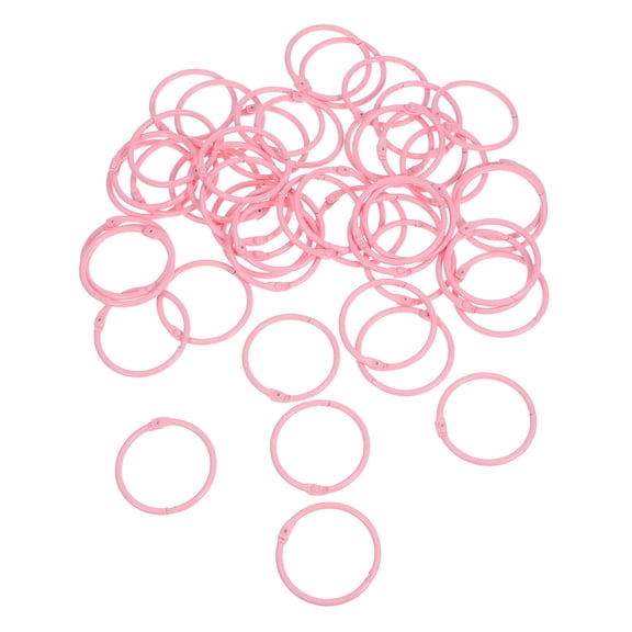 REOFLYUP 50Pcs Pink Small Metal Binder Rings for Flashcard Clips and Card Organizers