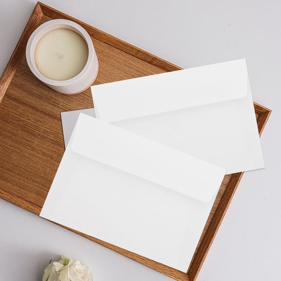 REOFLYUP 50Pcs Plain White Paper Envelopes Letter Size Self Seal for Greeting Cards Wedding Invitations