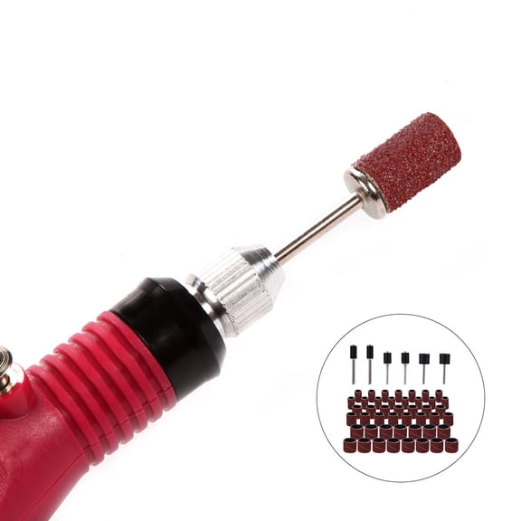 REOFLYUP 51Pc Brown Sanding Bands with Drum Mandrels for Rotary Tool Woodworking and DIY
