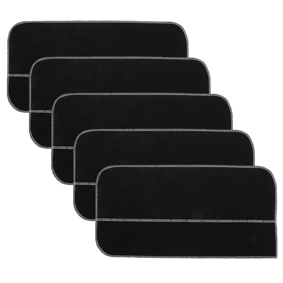 REOFLYUP 5-Pack Black Felt Silverware Organizer Bags for Kitchen Flatware Storage, Anti Tarnish