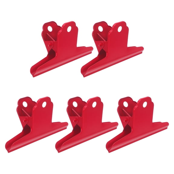 REOFLYUP 5Pcs Metal Binder Clips Large Red for Office Filing and Paper Organization