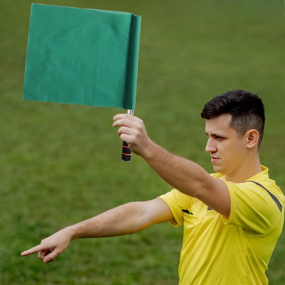 REOFLYUP 5-Pack Professional Referee Flags for Sports, High Visibility Polyester Fabric with Stainless Steel Handles