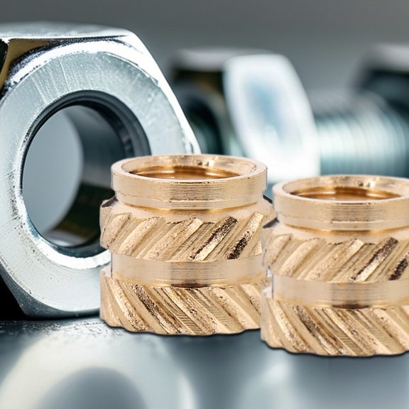 REOFLYUP 60pcs Threaded Inserts For Metal M5 Brass Heat Set Inserts Golden Suitable For Woodworking